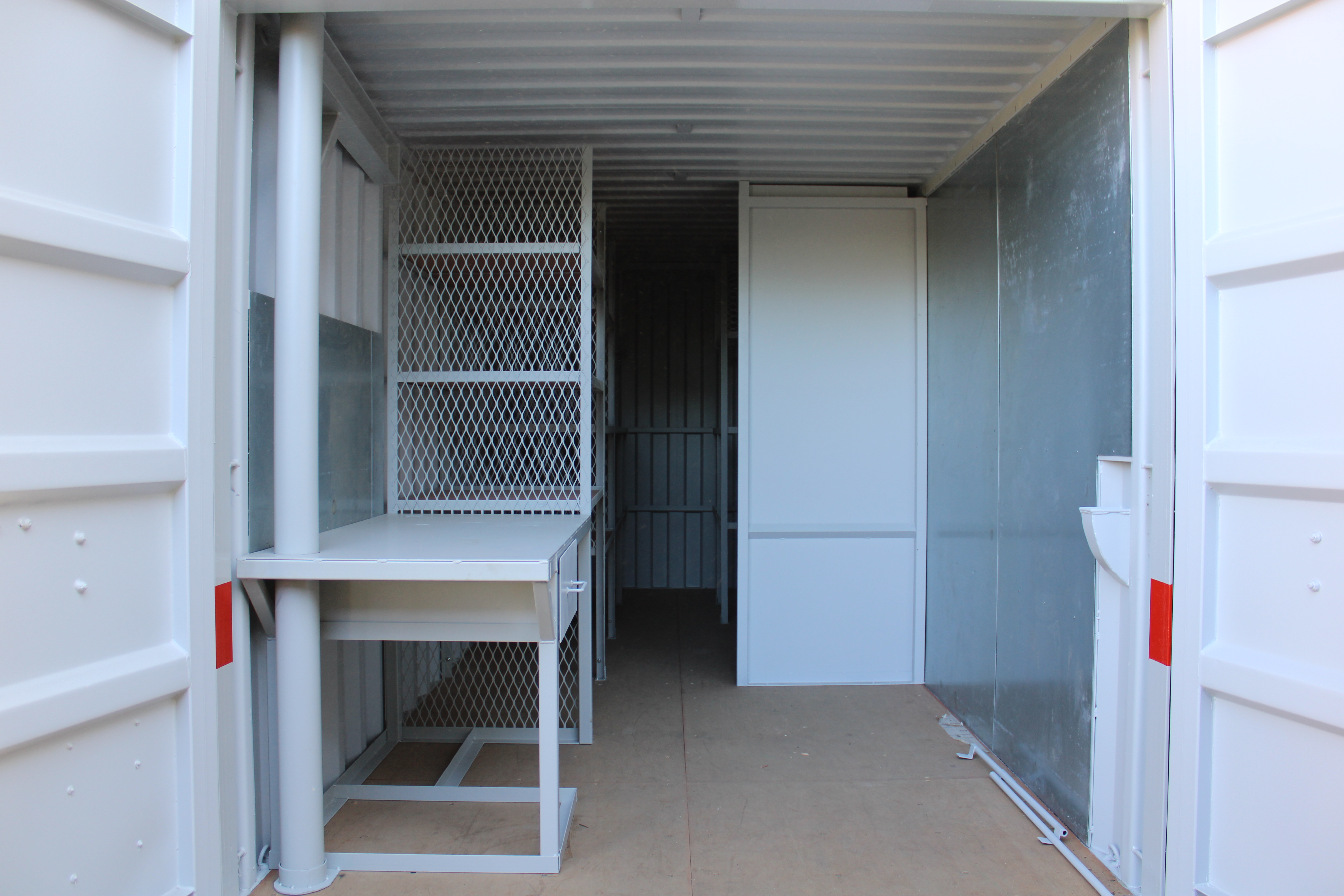 Shipping container changing rooms and locker room